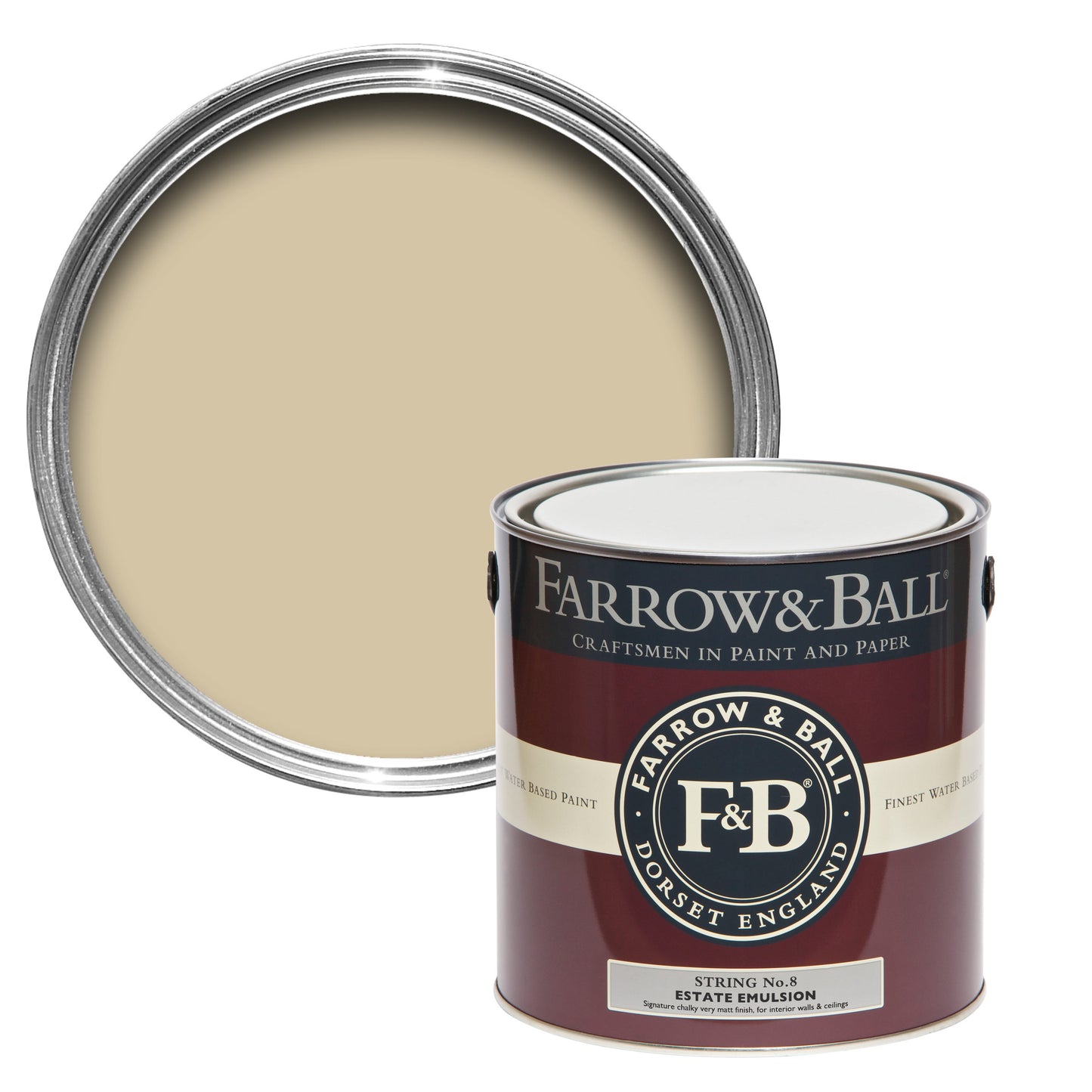 Farrow & Ball String No. 8 - Estate Eggshell 2.5L