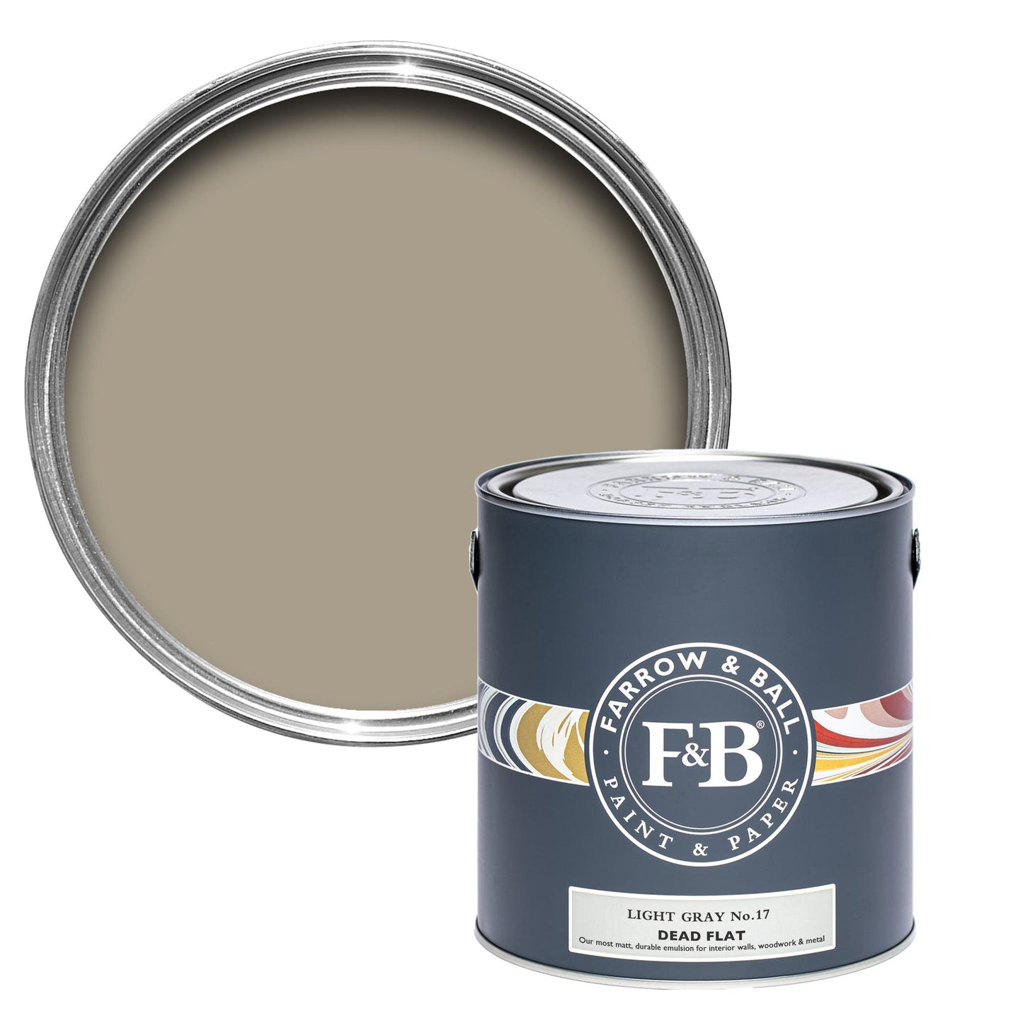 Farrow & Ball Light Gray No. 17 - Dead Flat 2.5L