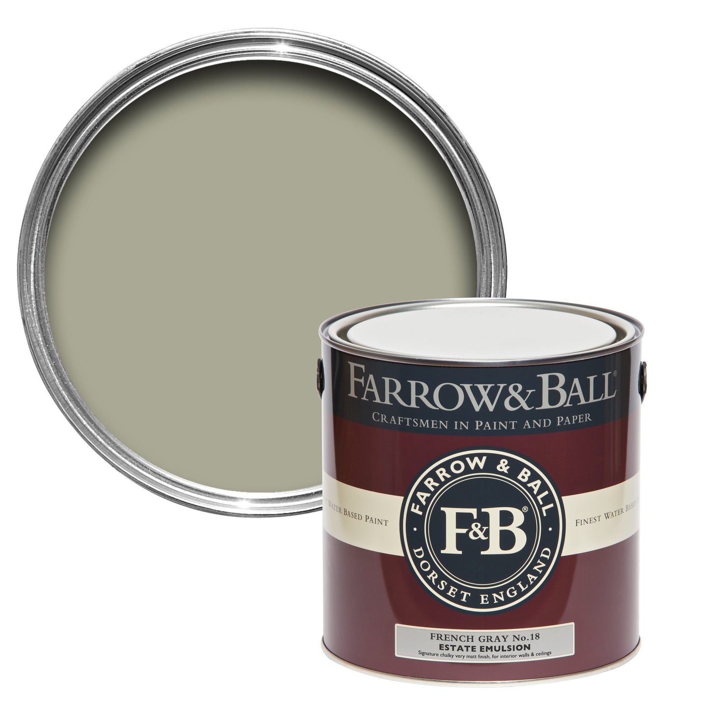 Farrow & Ball French Gray No. 18 - Modern Eggshell 5L