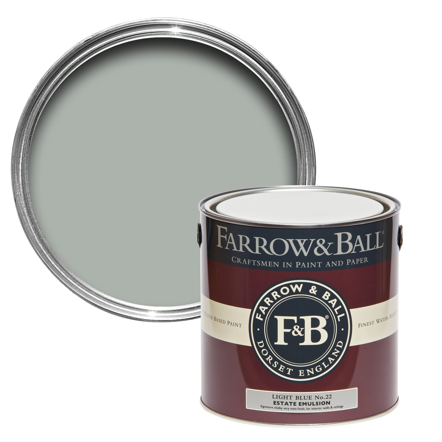 Farrow & Ball Light Blue No. 22 - Estate Emulsion 2.5L