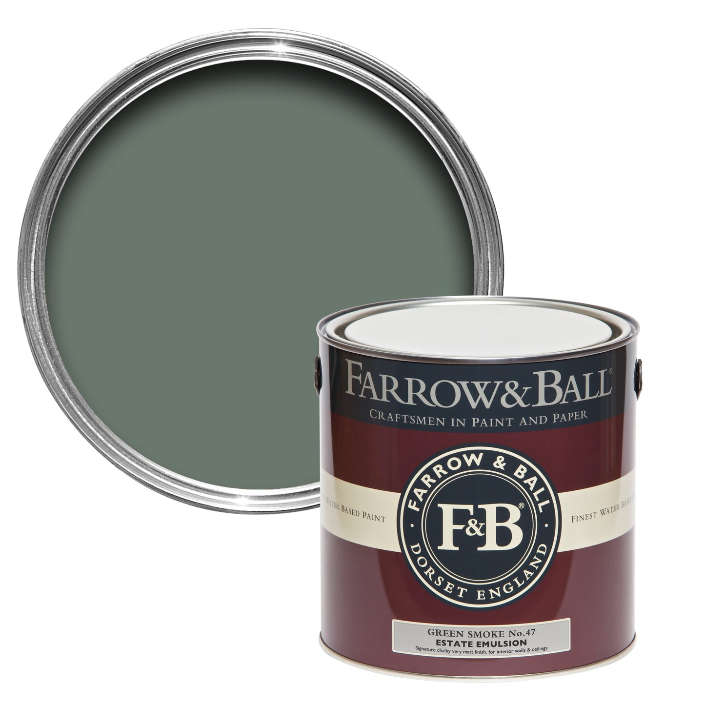 Farrow & Ball Green Smoke No. 47 - Casein Distemper 2.5L