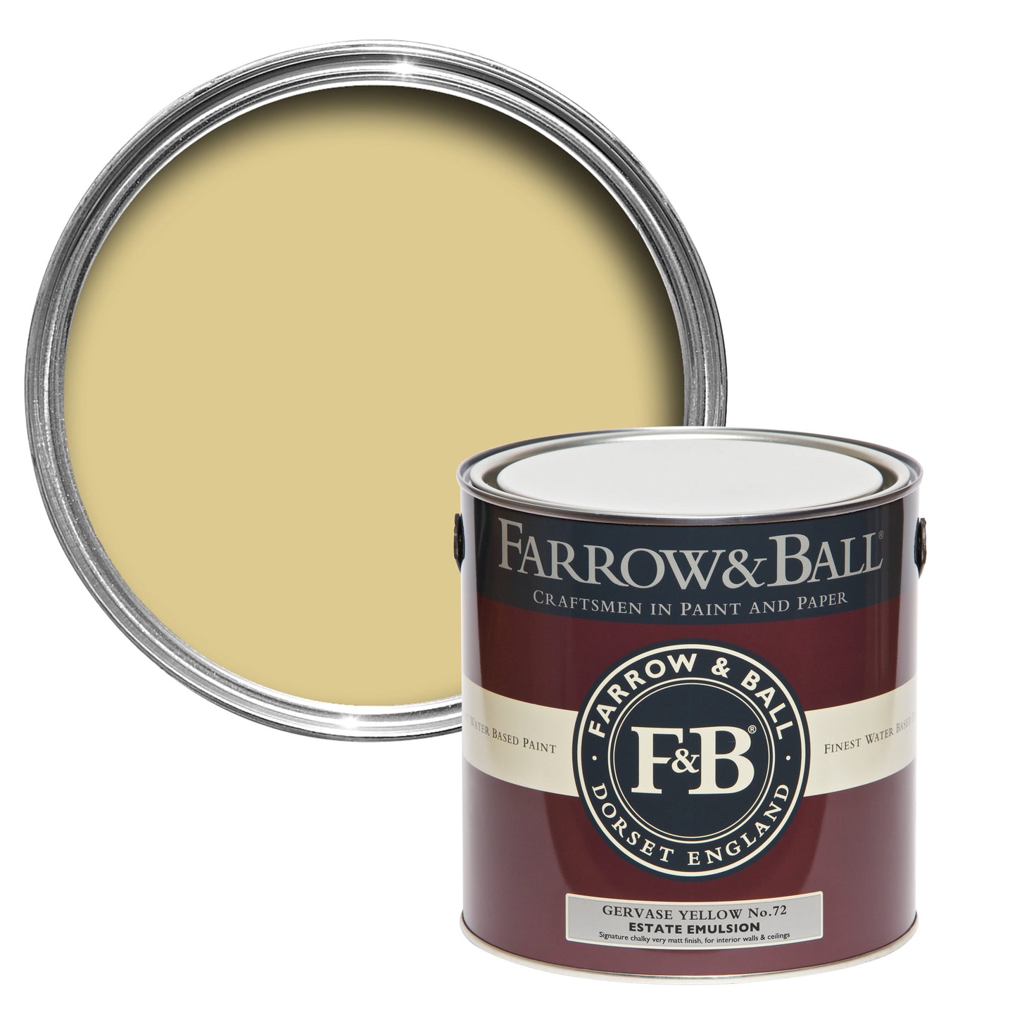 Farrow & Ball Gervase Yellow No. 72 - Modern Eggshell 750ml