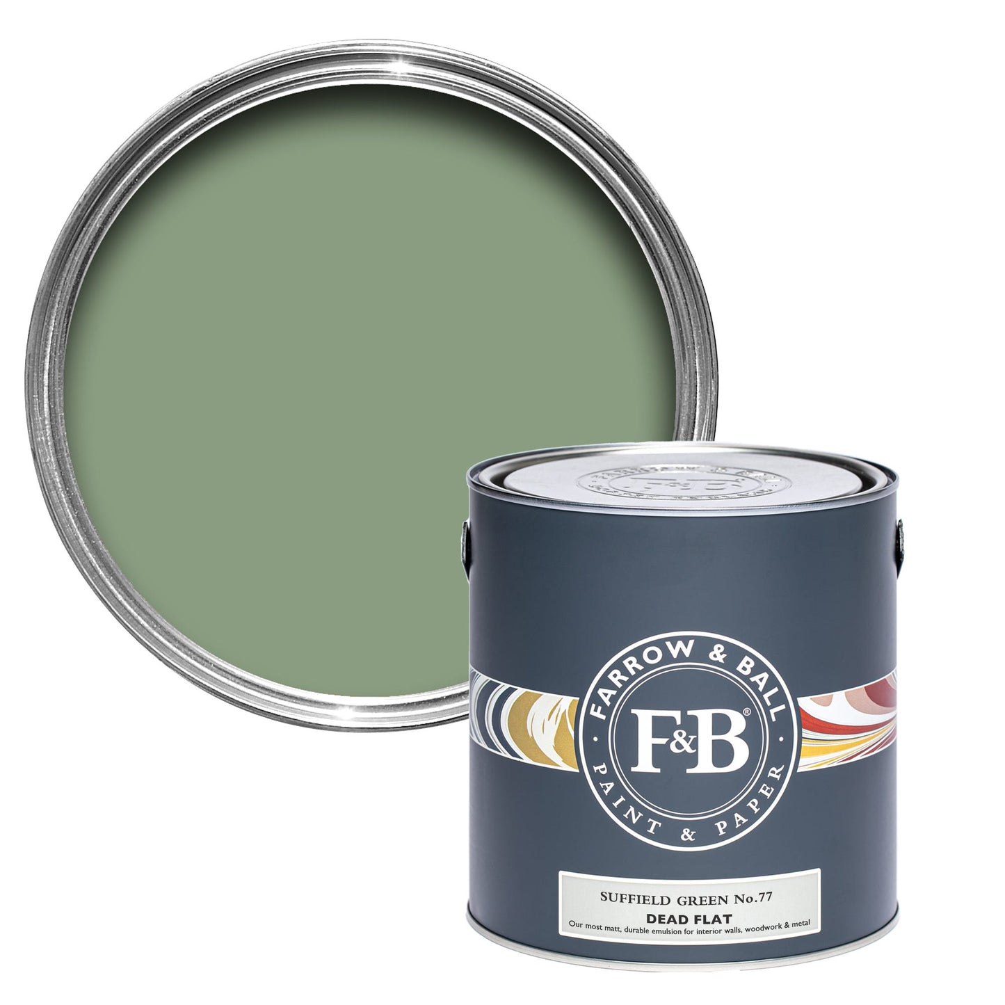 Farrow & Ball Suffield Green No. 77 - Dead Flat 750ml