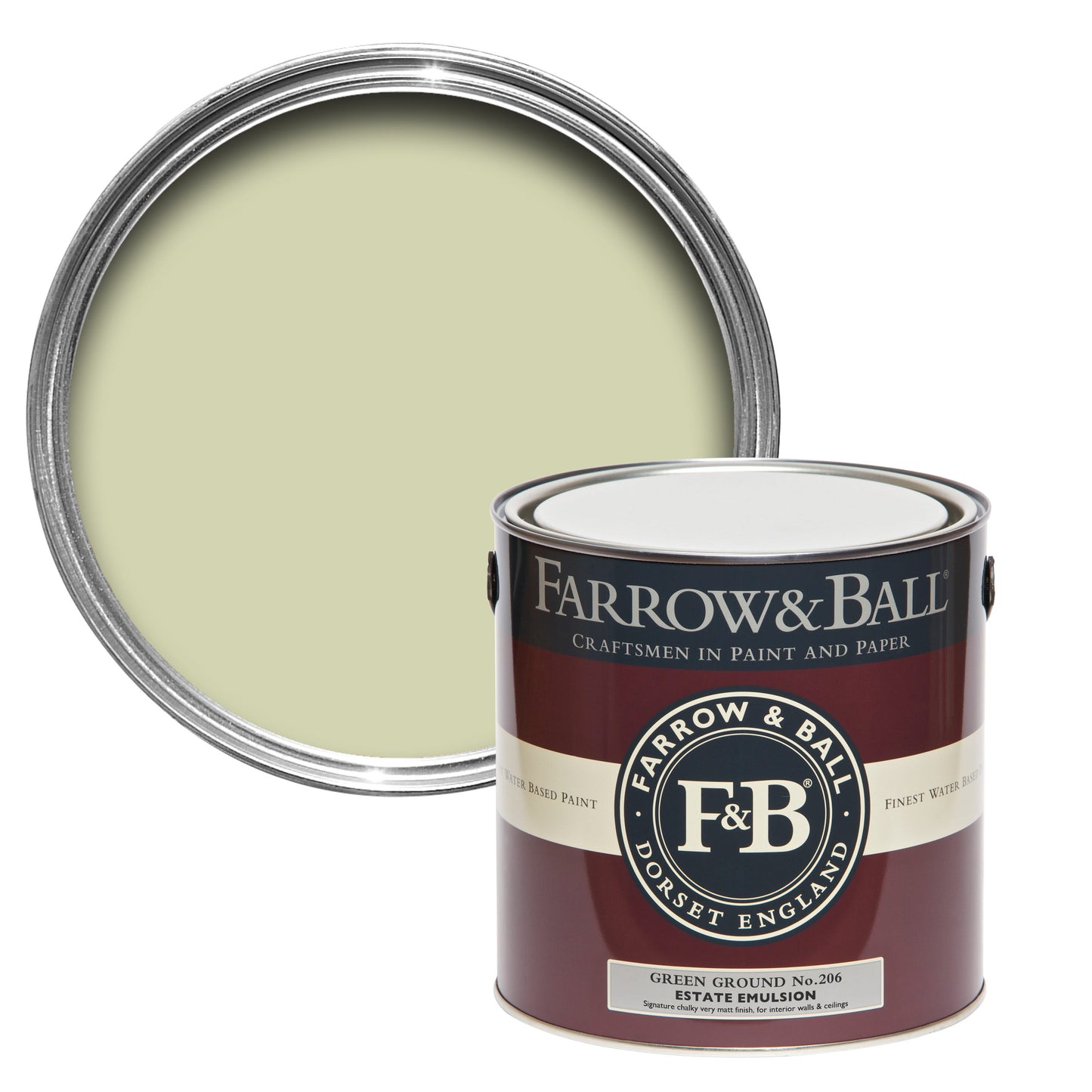 Farrow & Ball Green Ground No. 206 - Flat Eggshell 5L