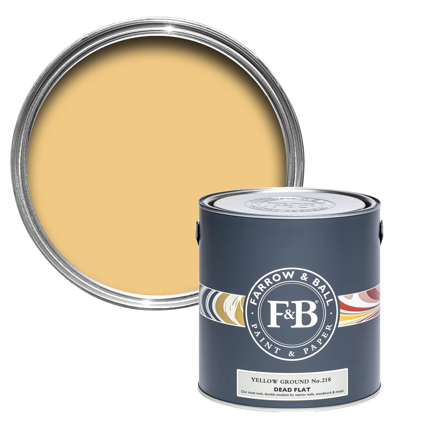 Farrow & Ball Yellow Ground No. 218 - Dead Flat 750ml