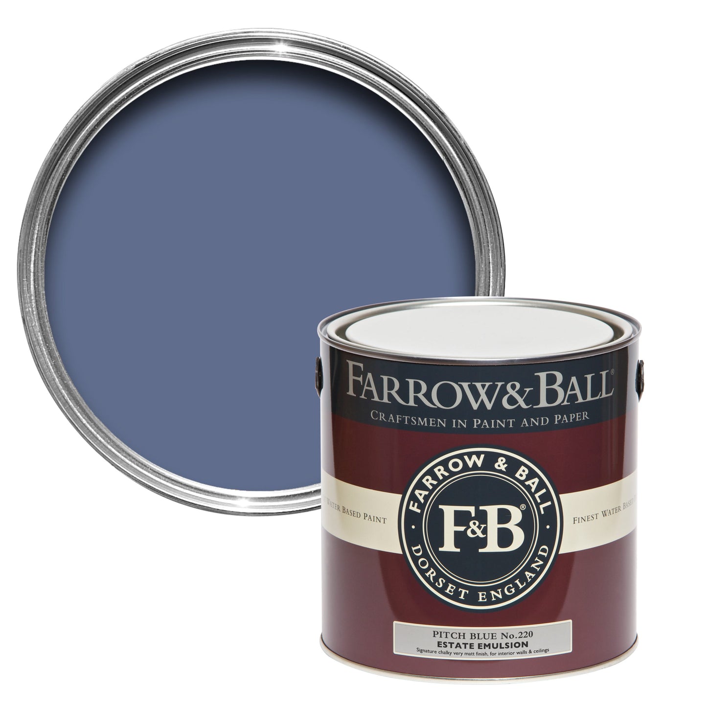 Farrow & Ball Pitch Blue No. 220 - Estate Eggshell 2.5L