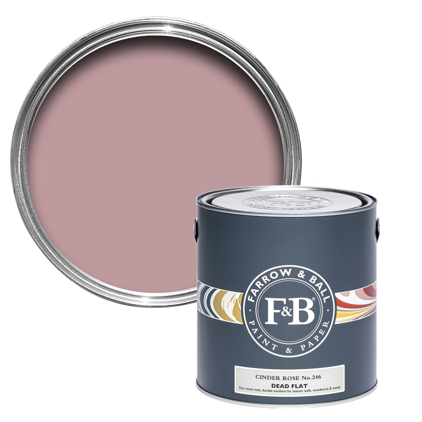 Farrow & Ball Cinder Rose No. 246 - Dead Flat 5L