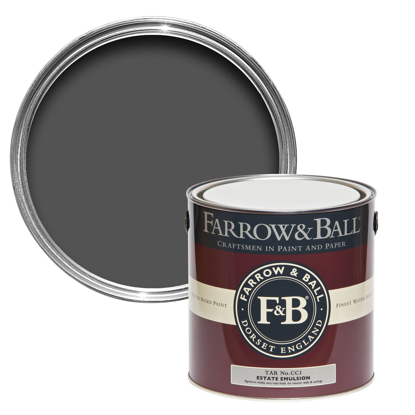 Farrow & Ball Tar No. CC1 - Estate Emulsion 2.5L
