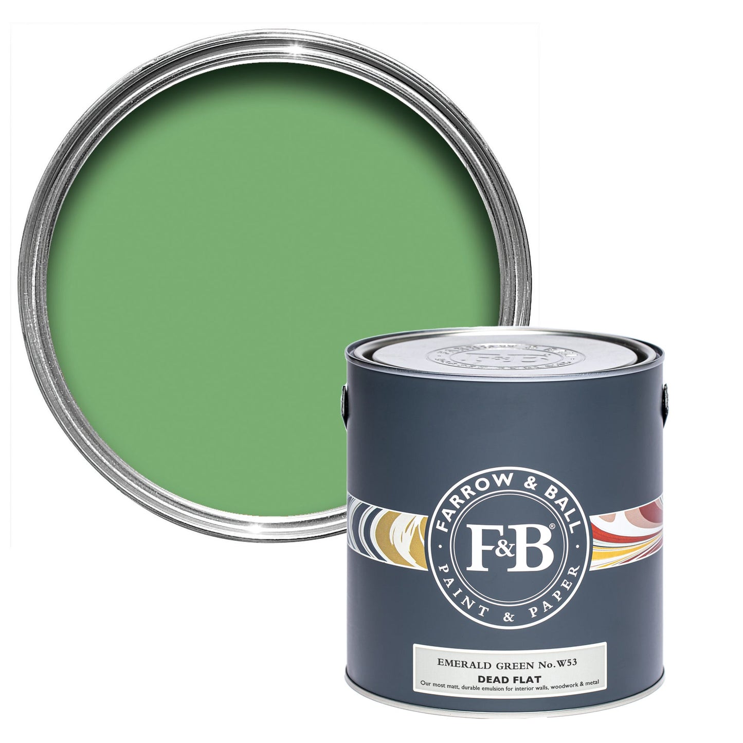 Farrow & Ball Emerald Green No. W53 - Dead Flat 5L