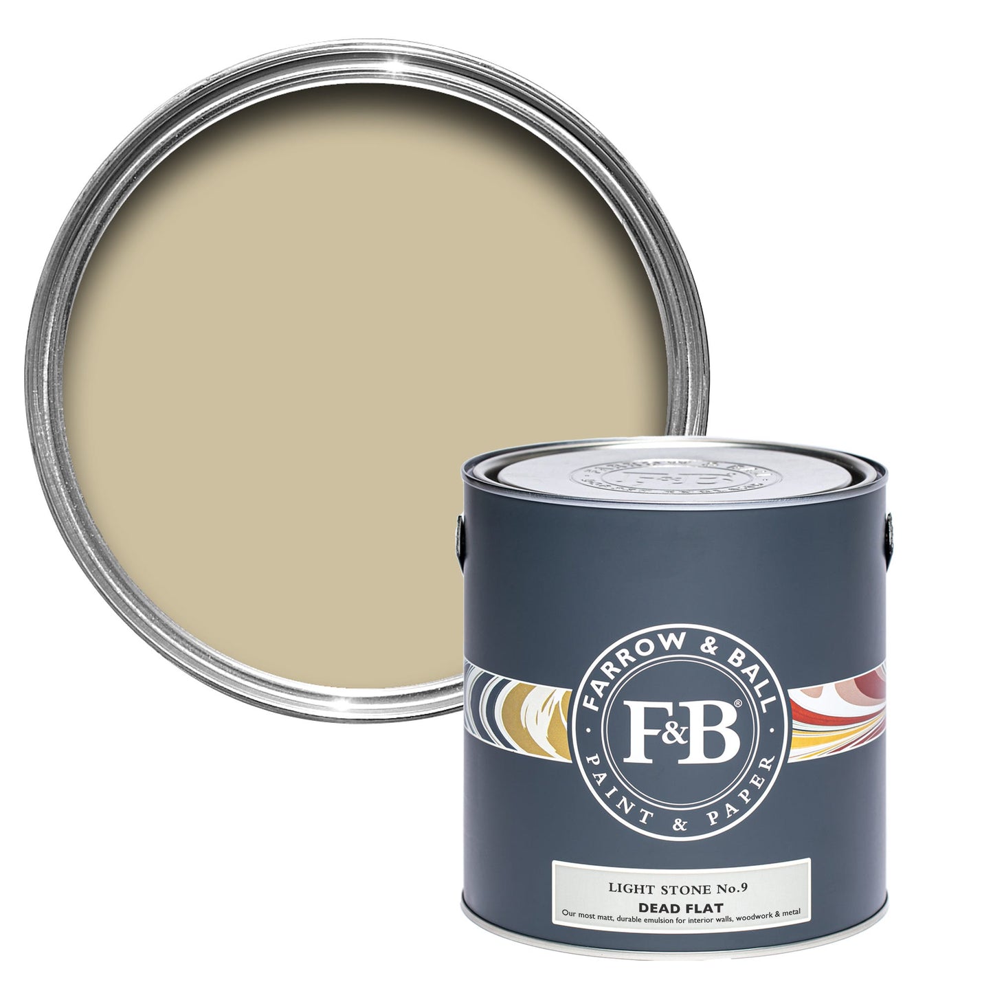 Farrow & Ball Light Stone No. 9 - Dead Flat 2.5L