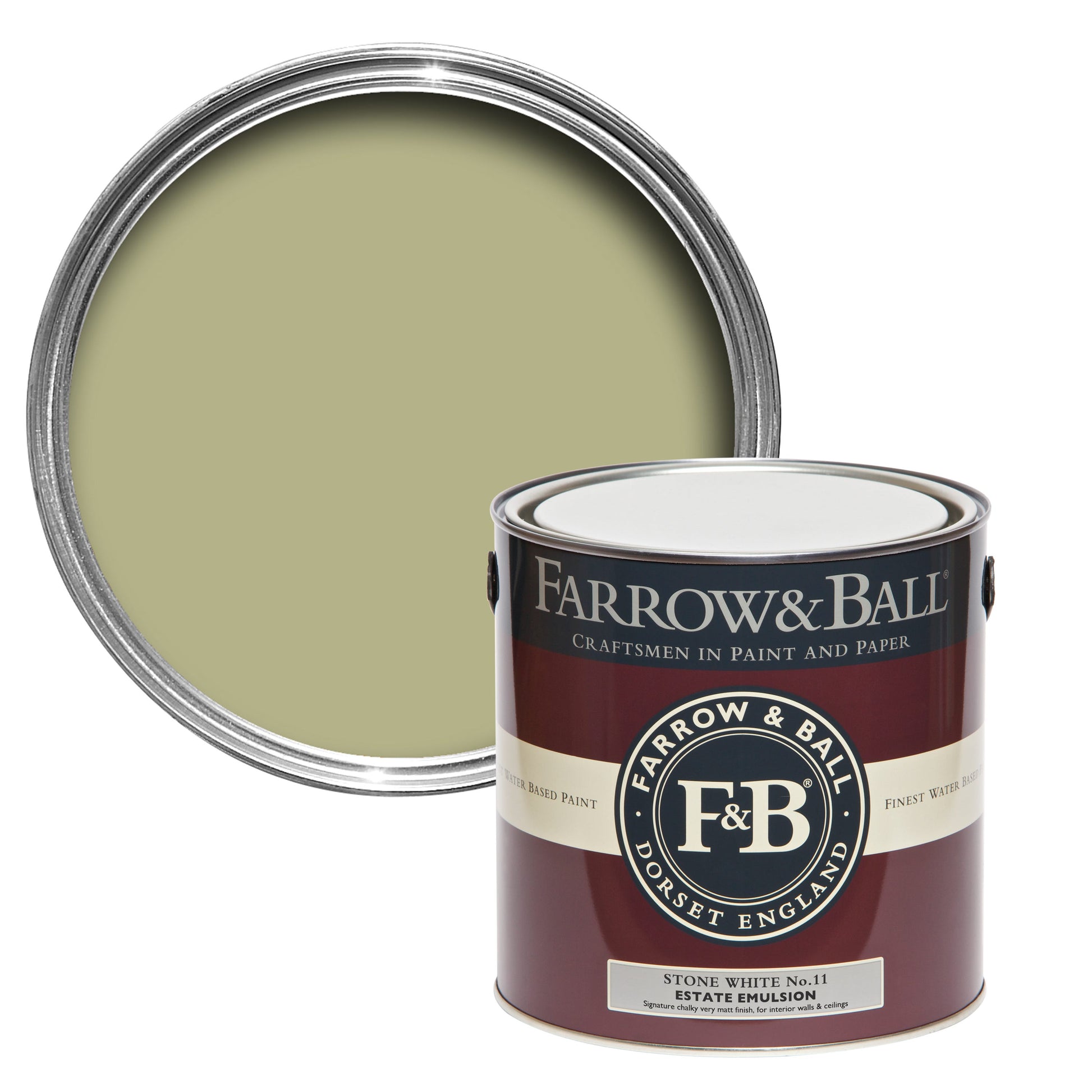 Farrow & Ball Stone White No. 11 - Modern Eggshell 750ml