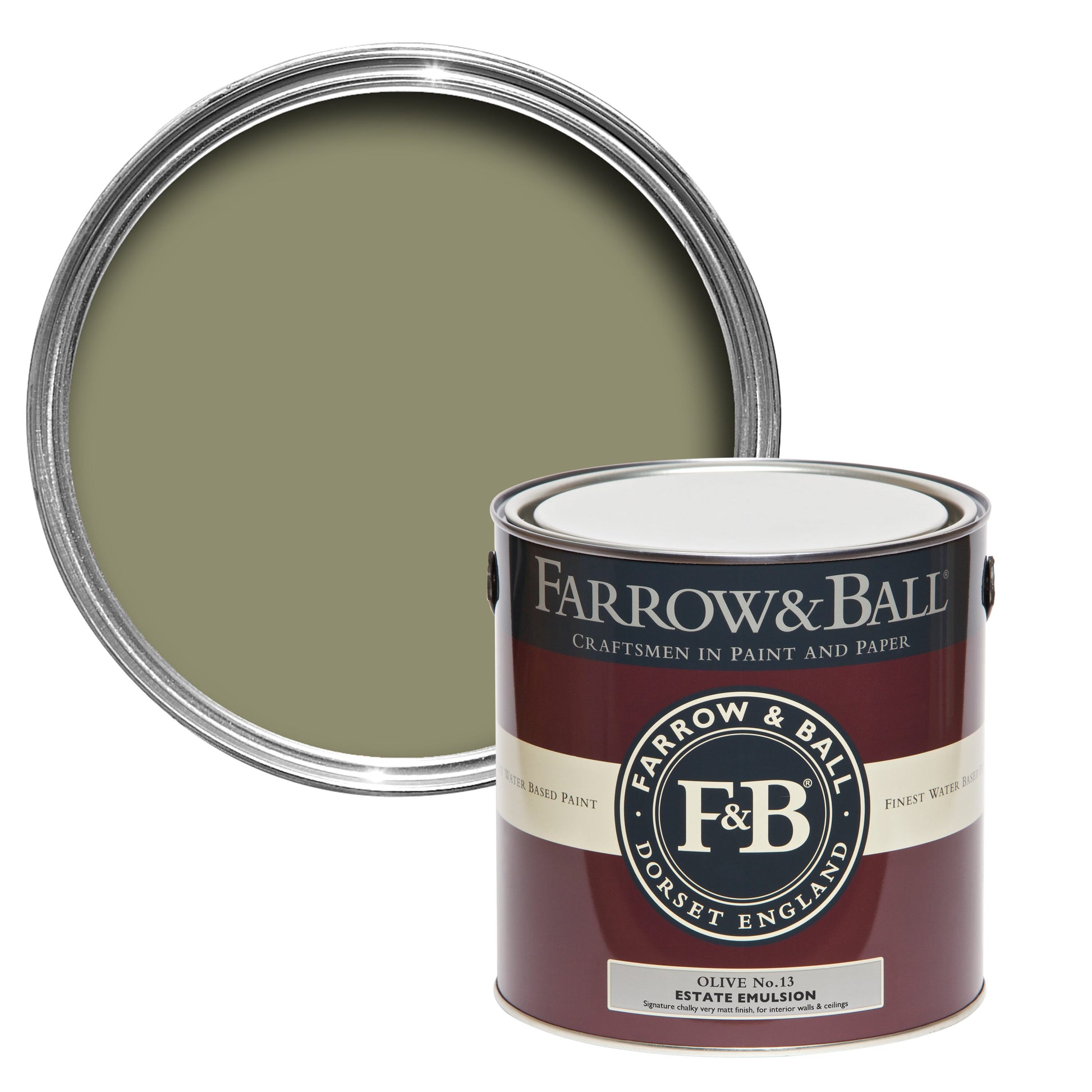 Farrow & Ball Olive No. 13 - Casein Distemper 2.5L