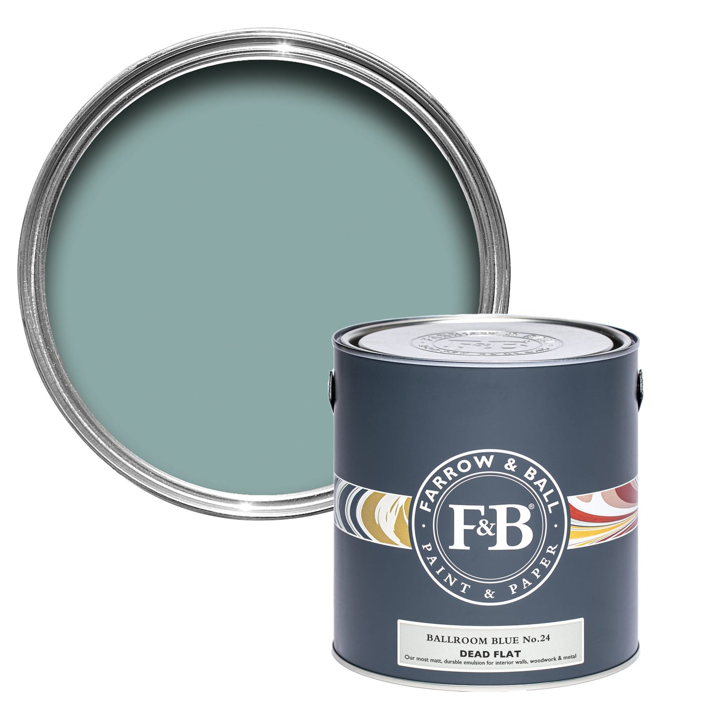 Farrow & Ball Ballroom Blue No. 24 - Dead Flat 750ml