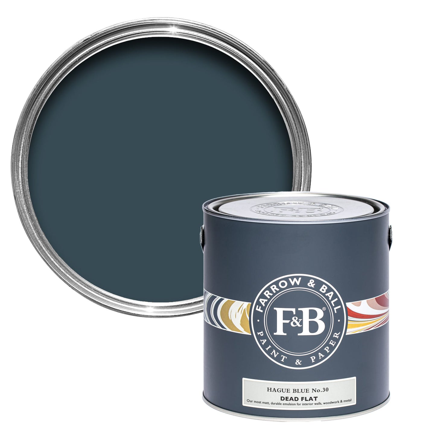 Farrow & Ball Hague Blue No. 30 - Dead Flat 2.5L