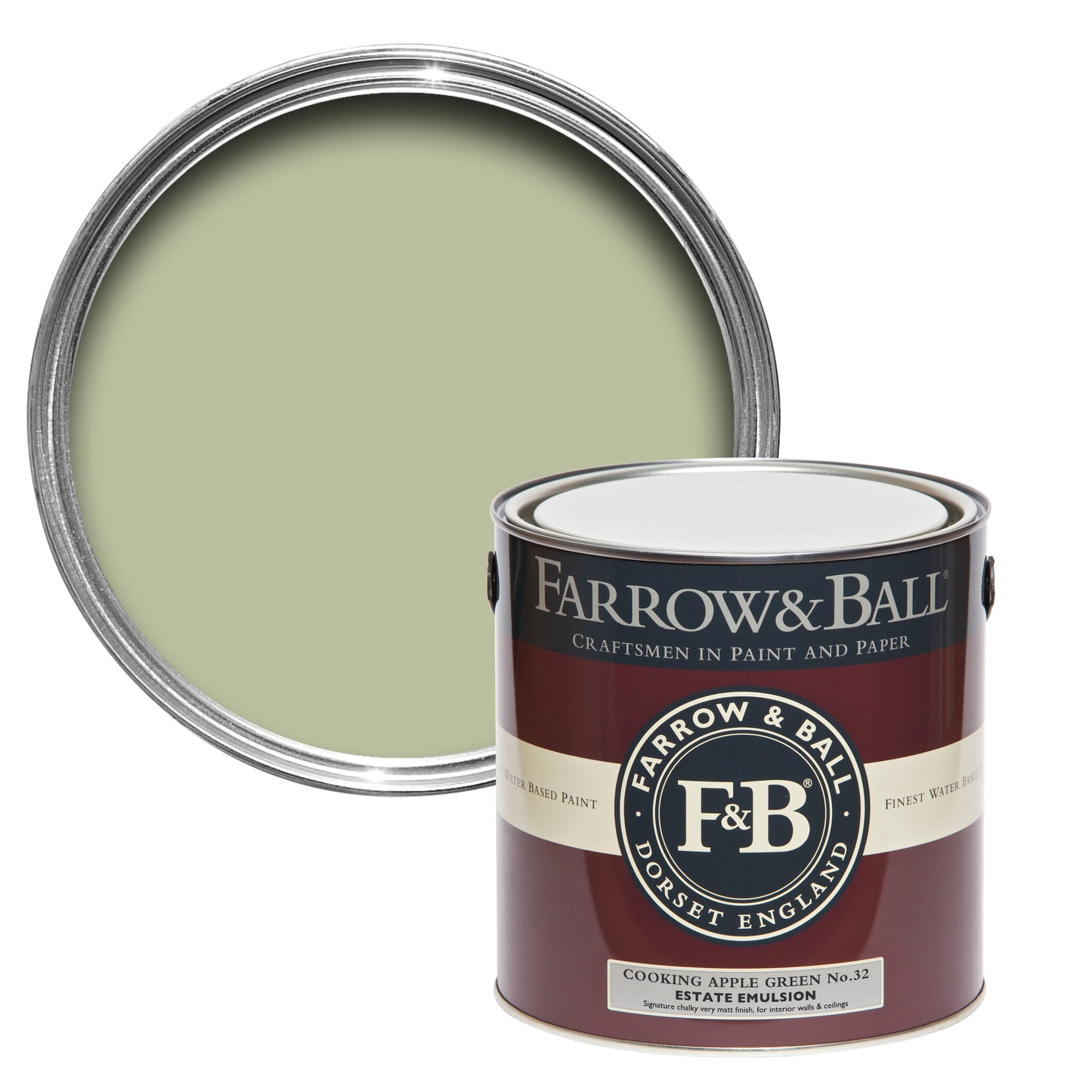 Farrow & Ball Cooking Apple Green No. 32 - Estate Eggshell 2.5L