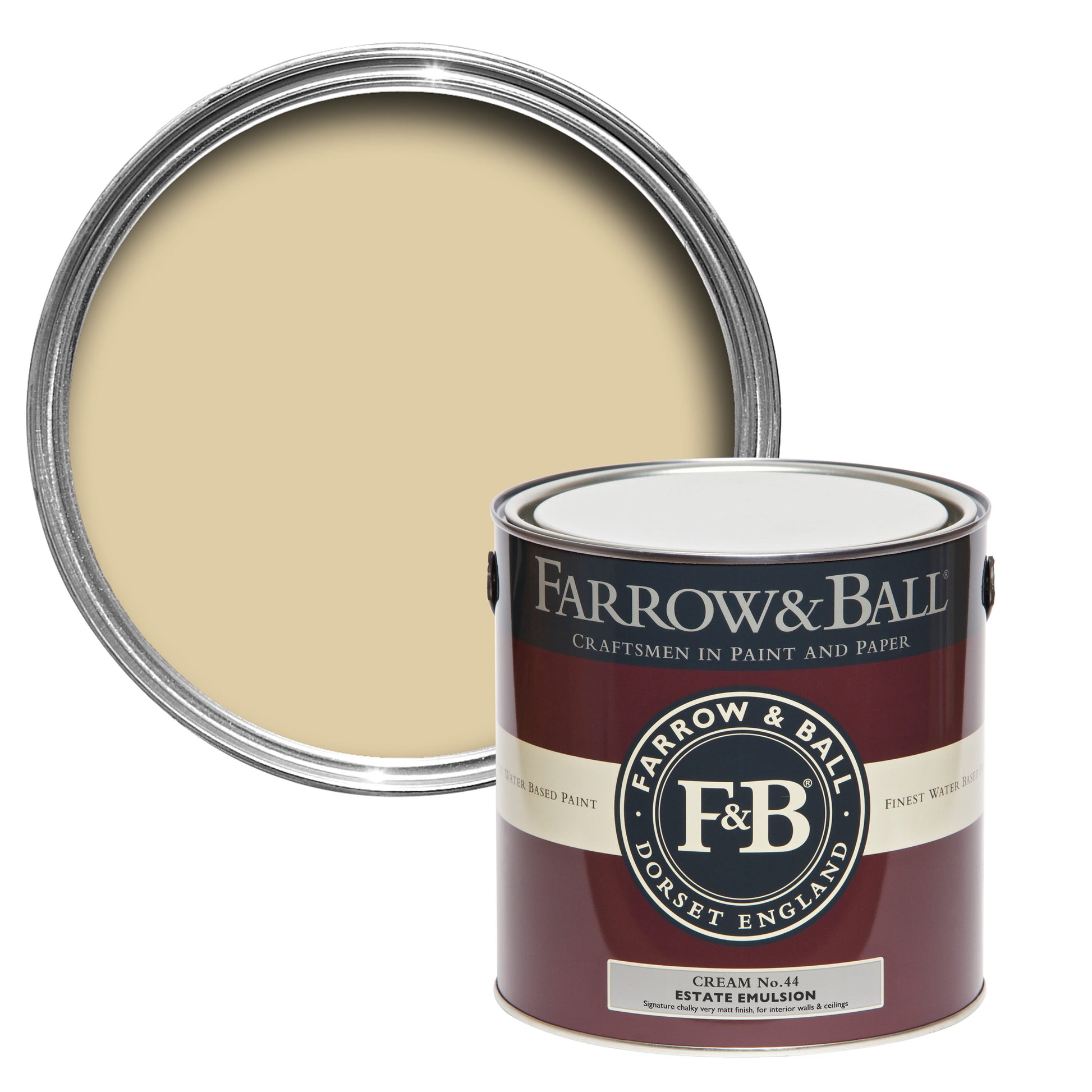 Farrow & Ball Cream No. 44 - Casein Distemper 5L