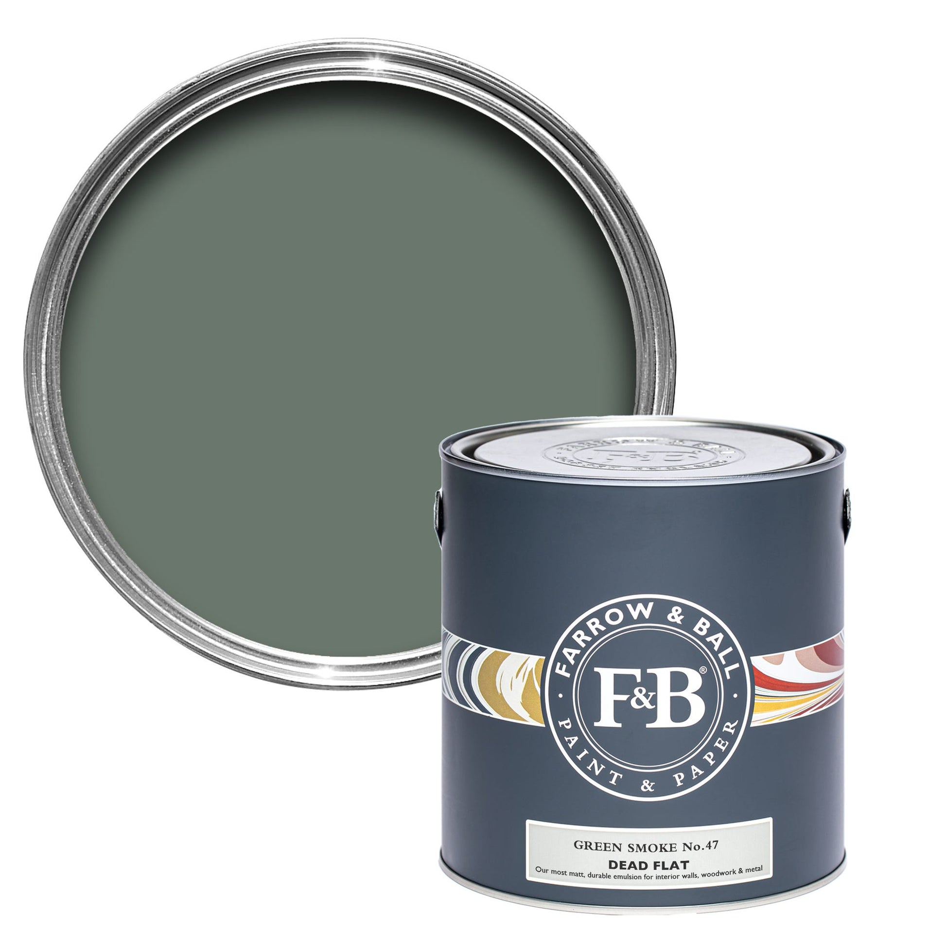 Farrow & Ball Green Smoke No. 47 - Dead Flat 5L