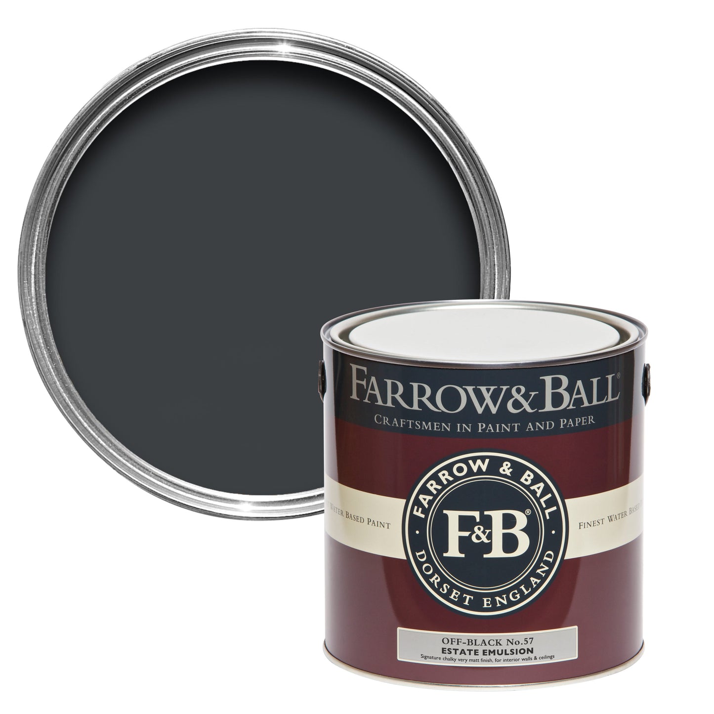 Farrow & Ball Off-Black No. 57 - Casein Distemper 2.5L