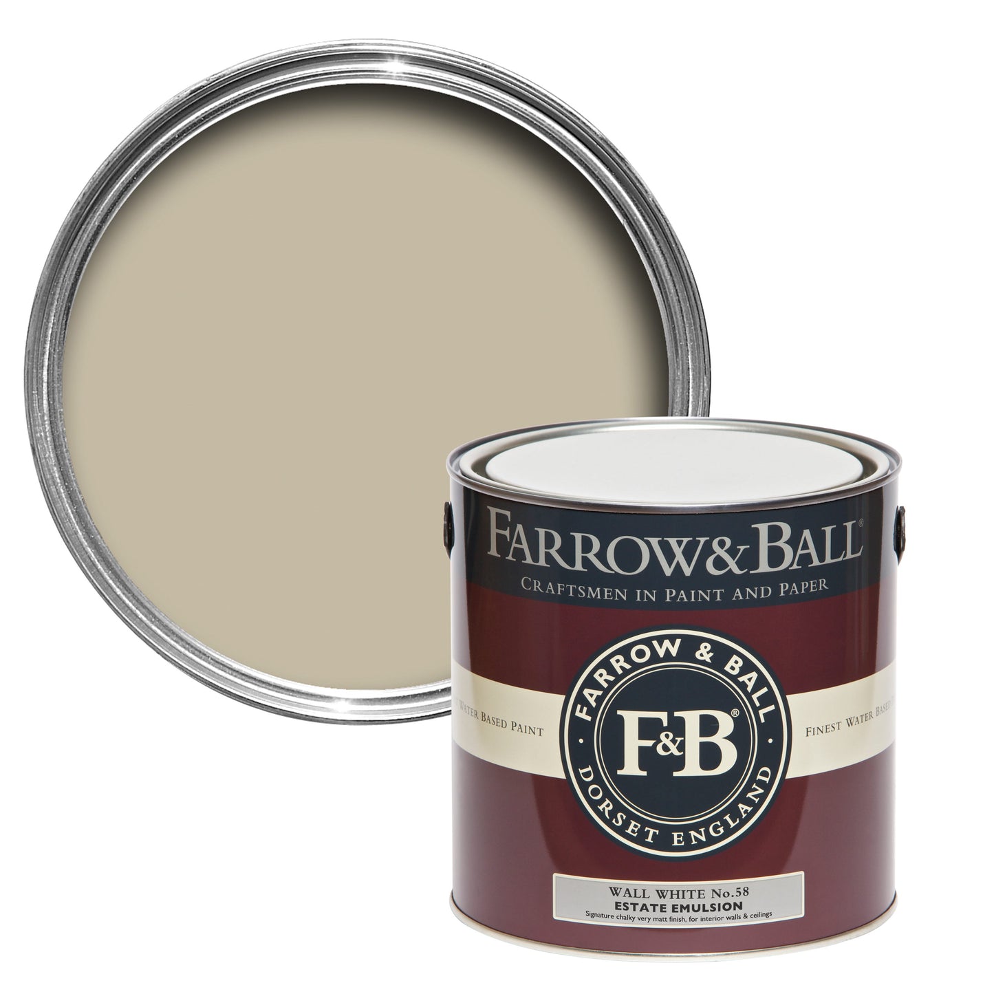 Farrow & Ball Wall White No. 58 - Modern Eggshell 5L
