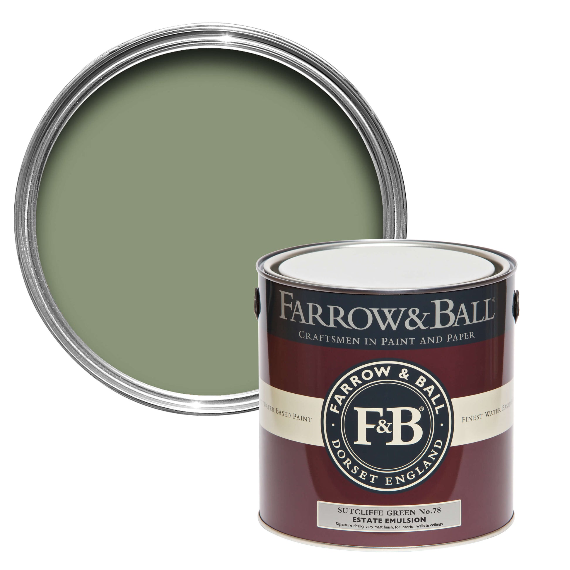 Farrow & Ball Sutcliffe Green No. 78 - Estate Emulsion 5L