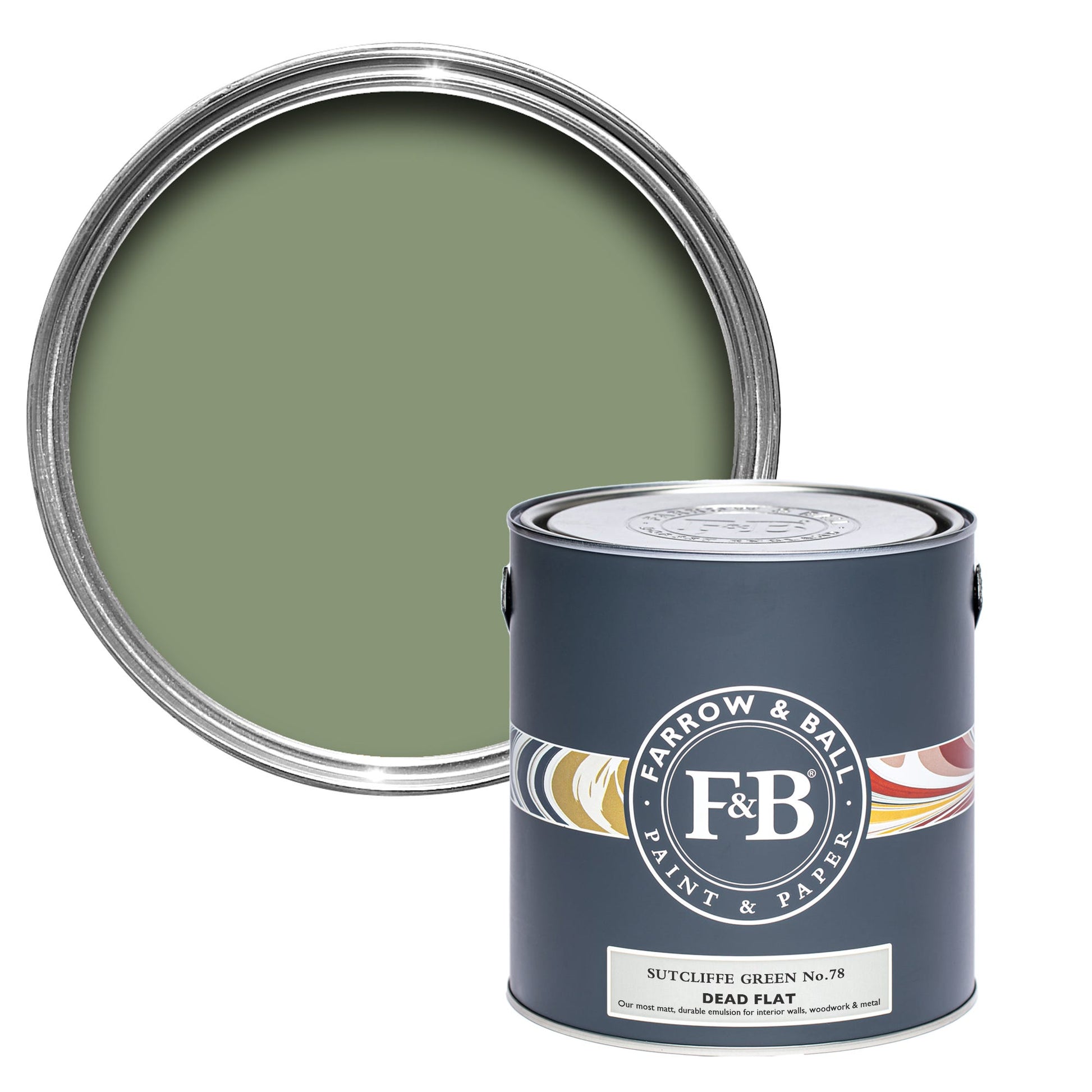 Farrow & Ball Sutcliffe Green No. 78 - Dead Flat 5L