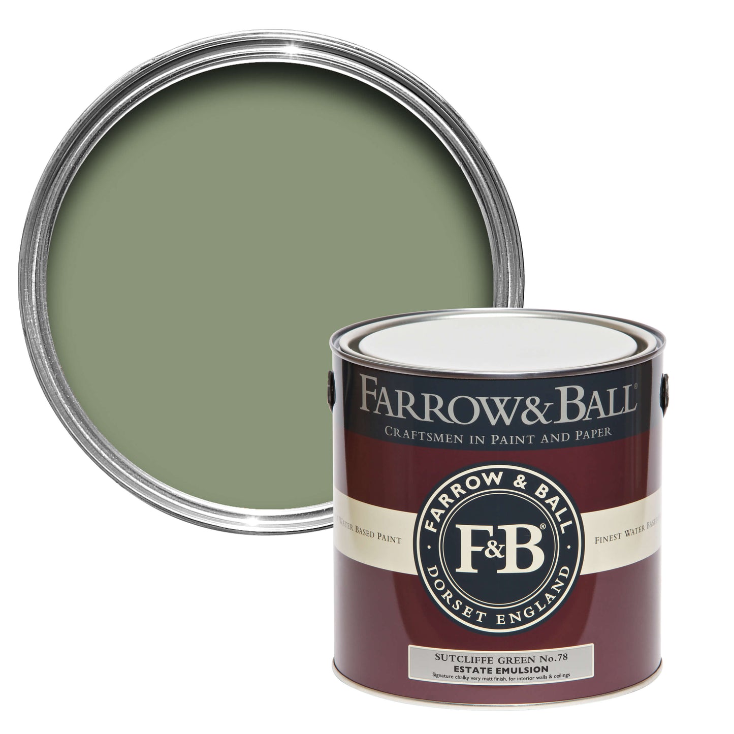 Farrow & Ball Sutcliffe Green No. 78 - Modern Emulsion 2.5L