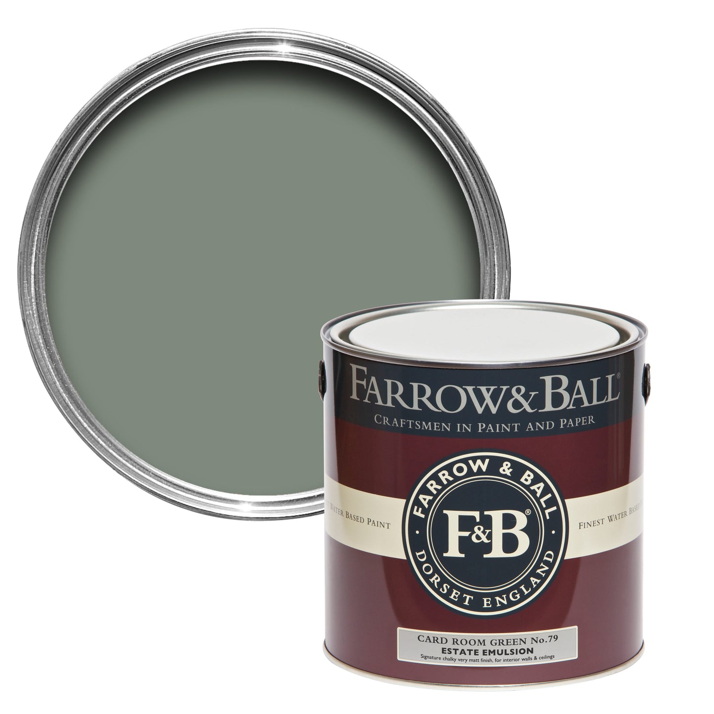 Farrow & Ball Card Room Green No. 79 - Modern Eggshell 2.5L