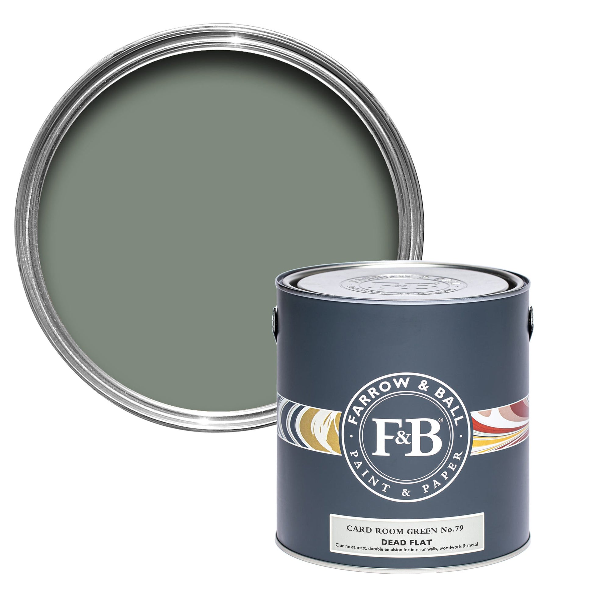 Farrow & Ball Card Room Green No. 79 - Dead Flat 2.5L