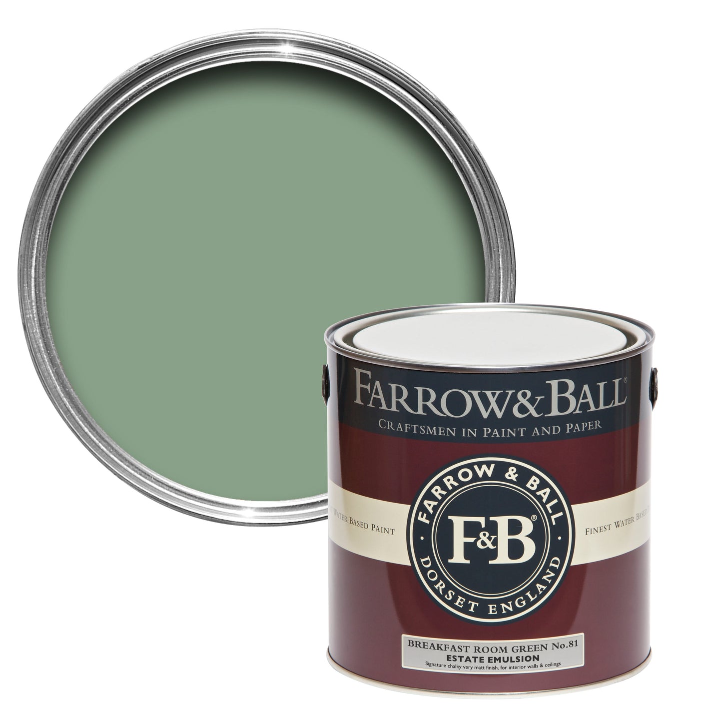 Farrow & Ball Breakfast Room Green No. 81 - Casein Distemper 2.5L