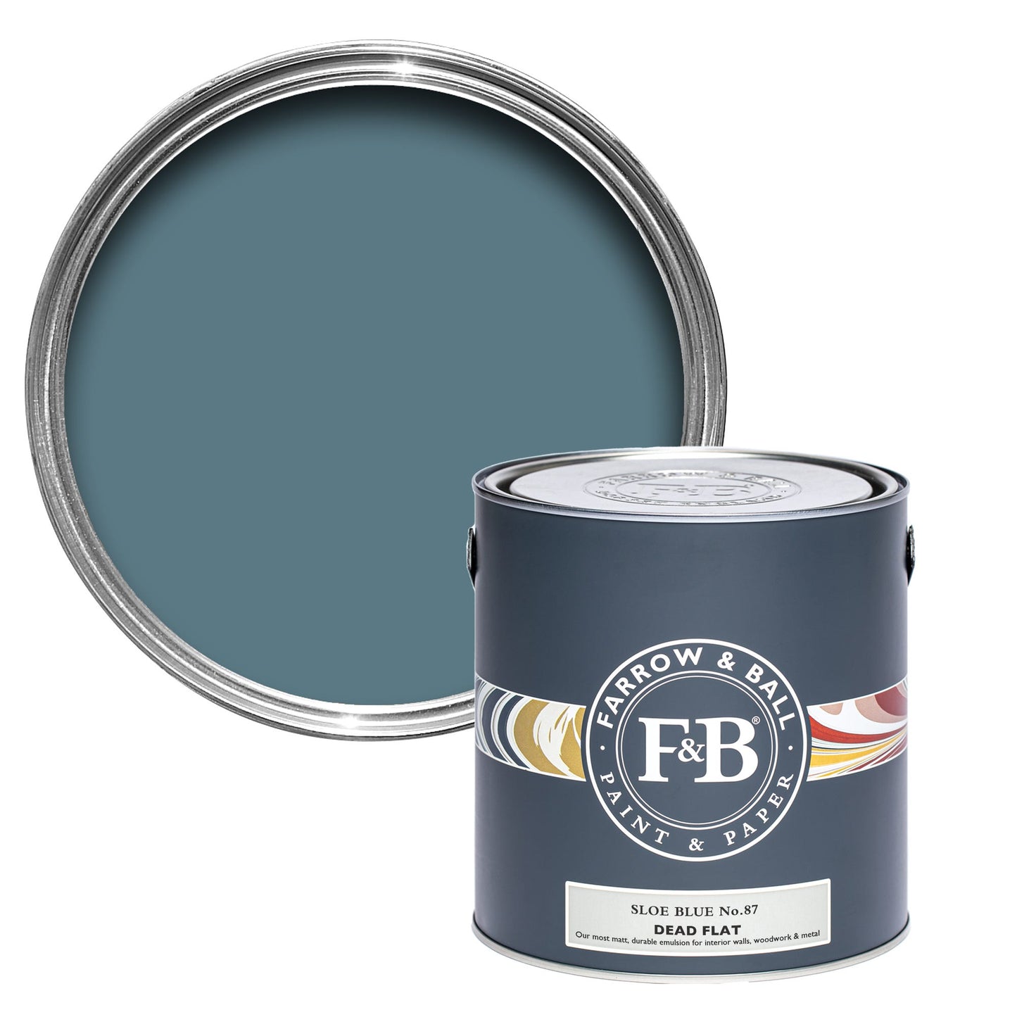 Farrow & Ball Sloe Blue No. 87 - Dead Flat 750ml