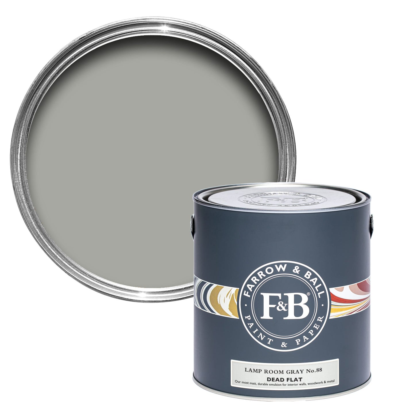 Farrow & Ball Lamp Room Gray No. 88 - Dead Flat 2.5L