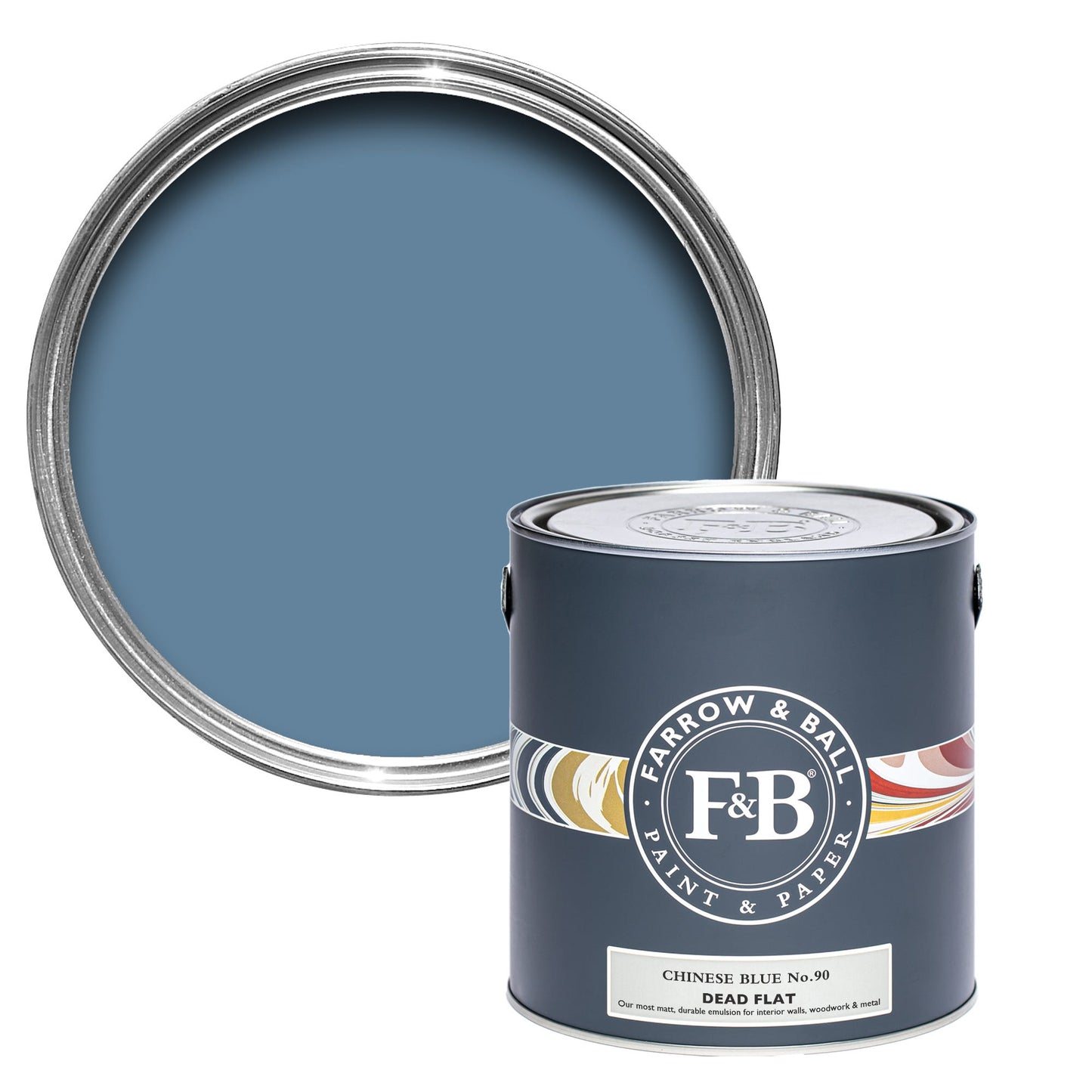 Farrow & Ball Chinese Blue No. 90 - Dead Flat 2.5L