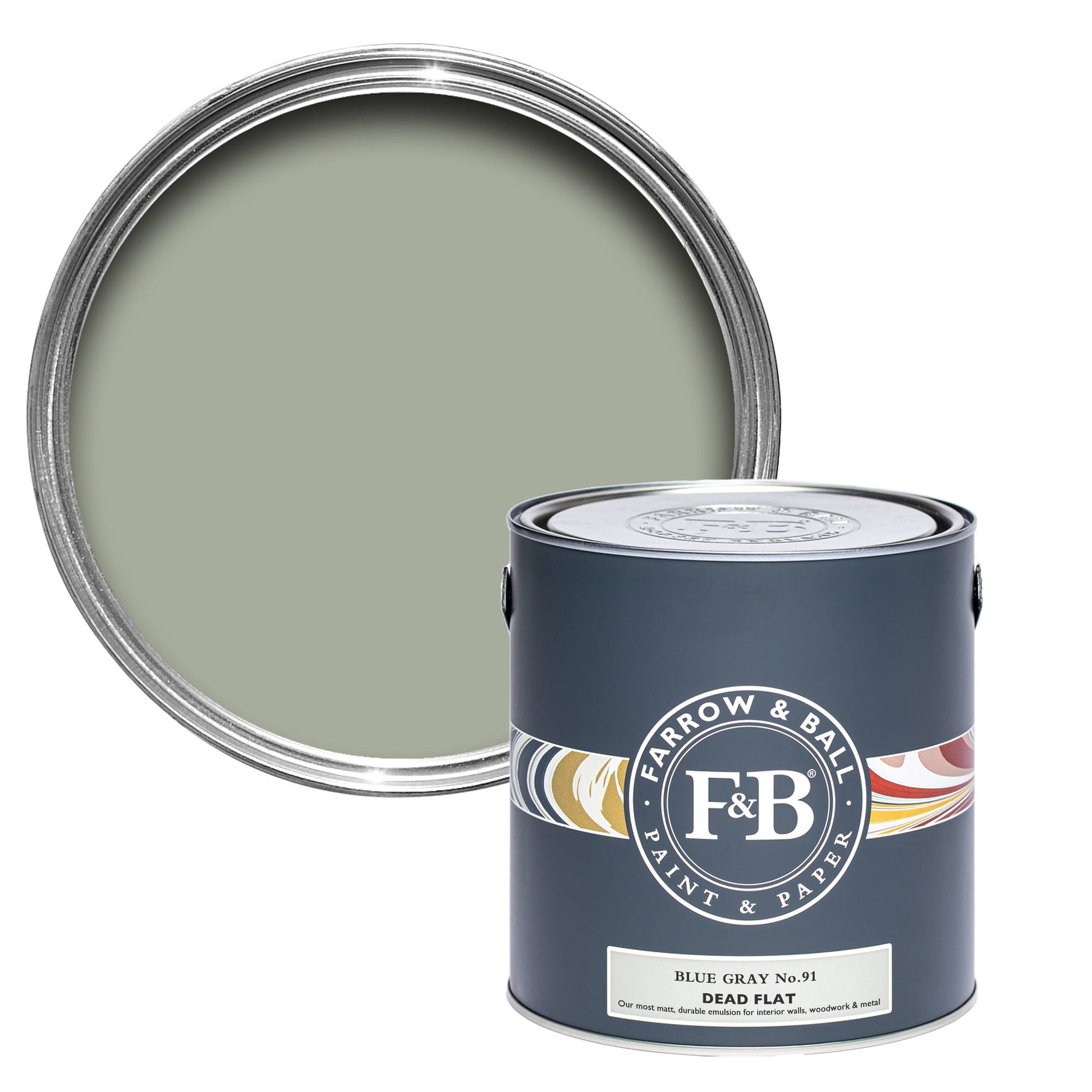 Farrow & Ball Blue Gray No. 91 - Dead Flat 2.5L