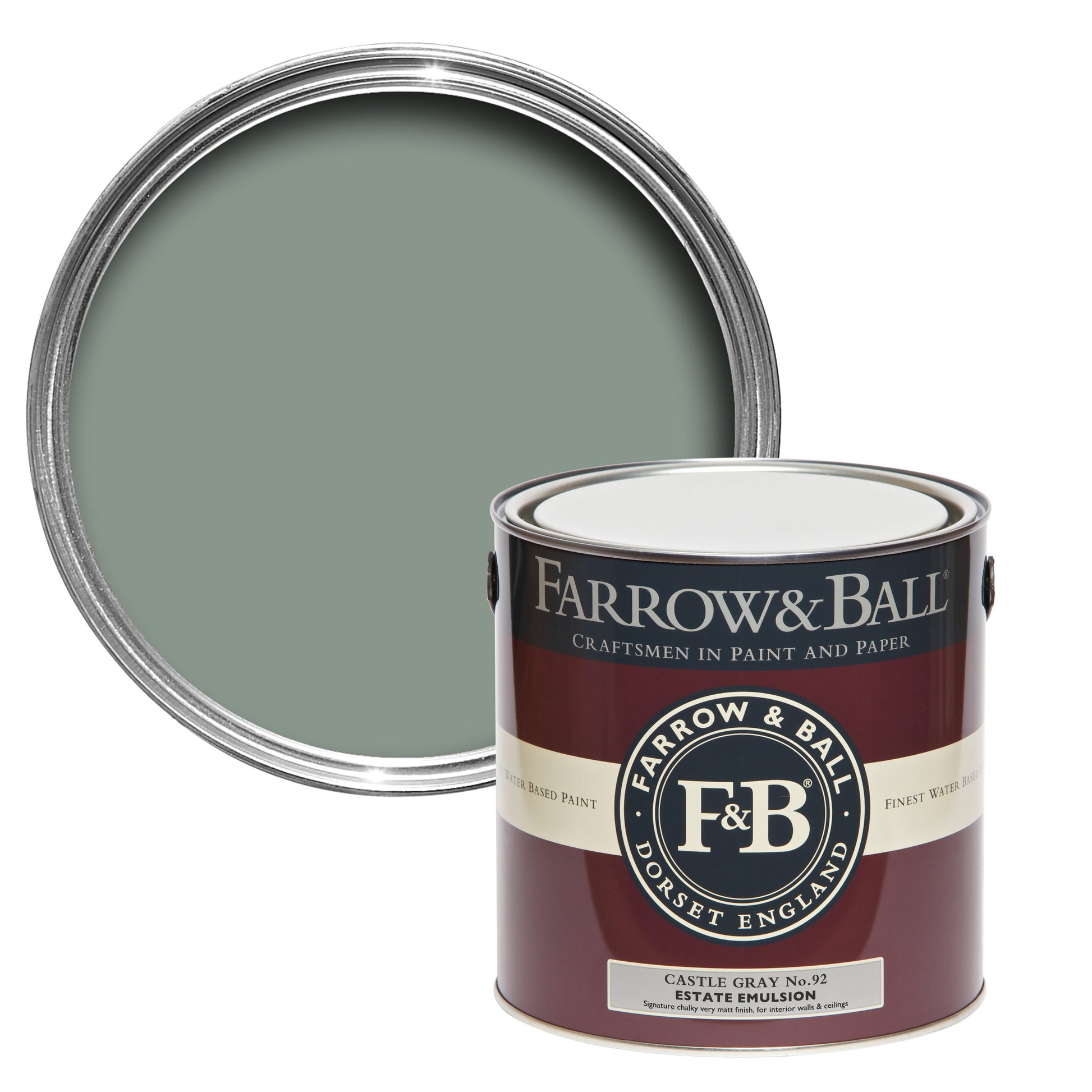 Farrow & Ball Castle Gray No. 92 - Estate Emulsion 2.5L