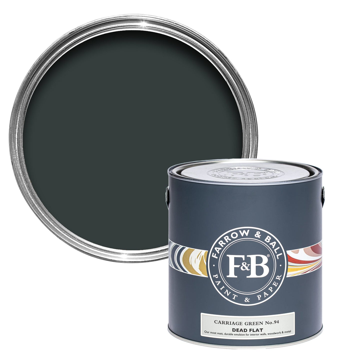 Farrow & Ball Carriage Green No. 94 - Dead Flat 750ml