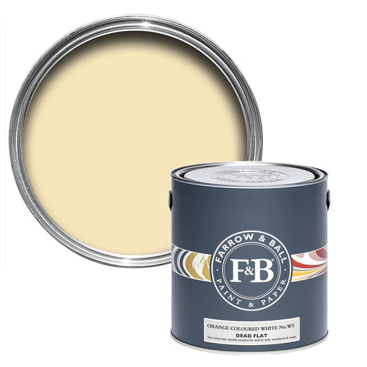 Farrow & Ball Orange Coloured White No. W5 - Dead Flat 5L
