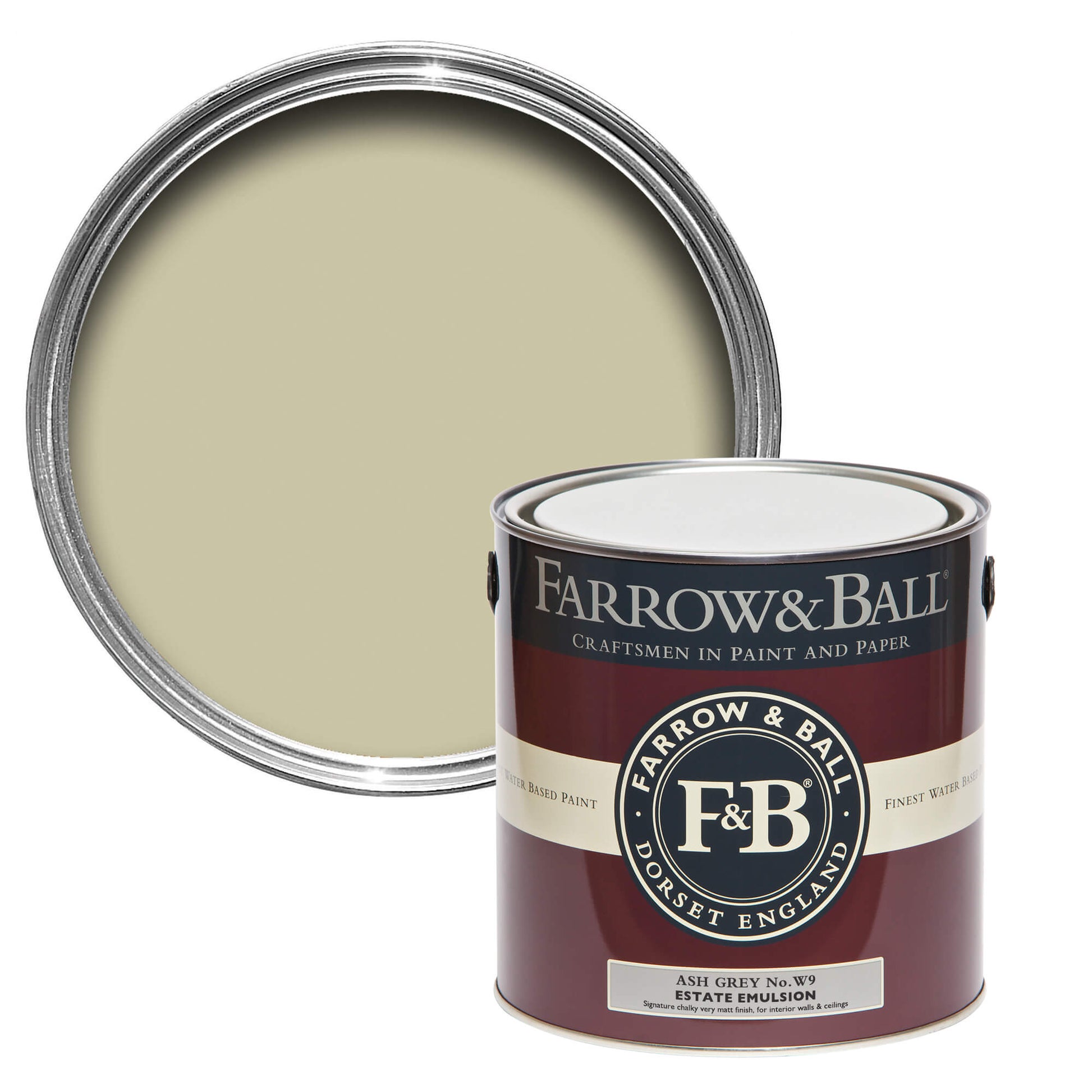 Farrow & Ball Ash Grey No. W9 - Estate Emulsion 5L