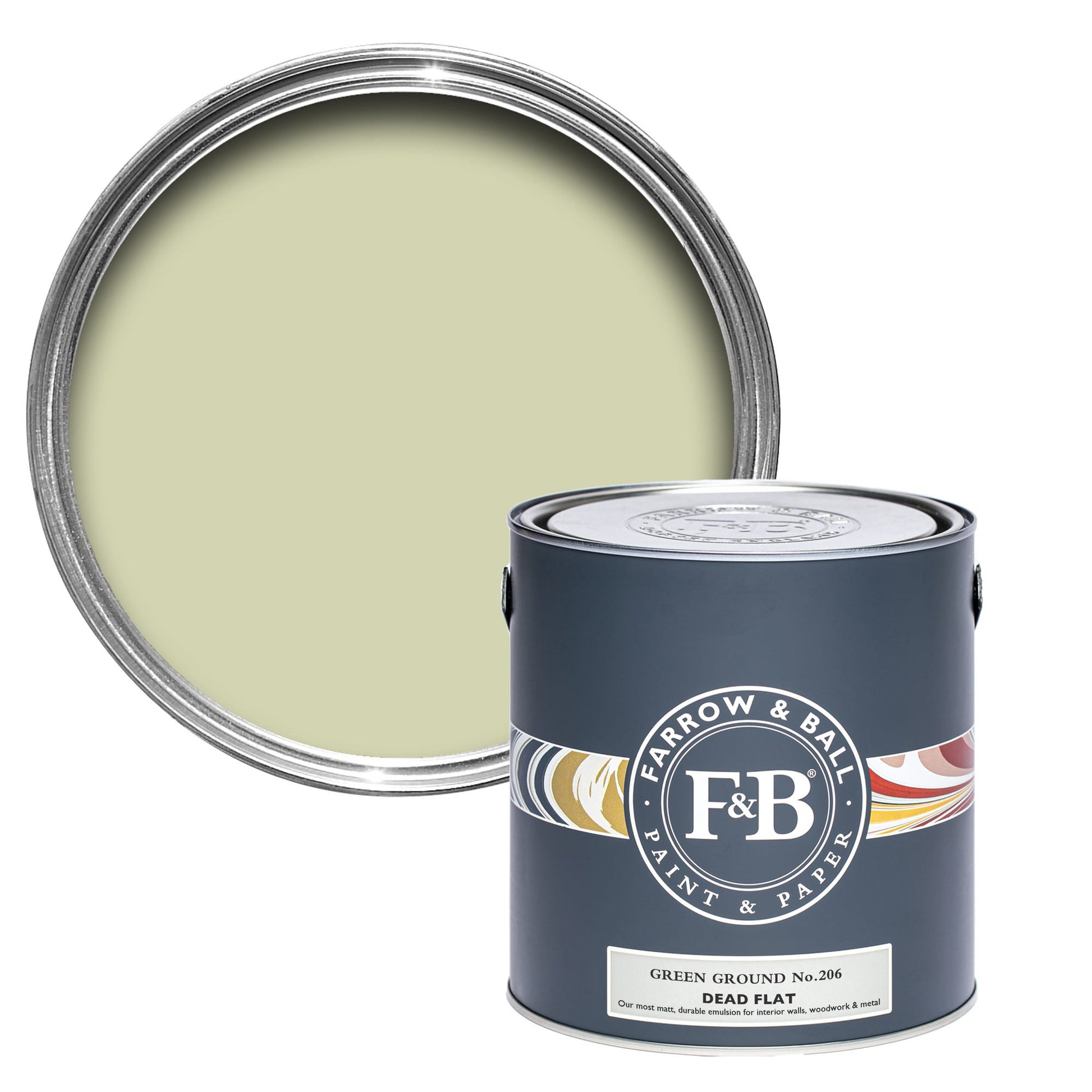 Farrow & Ball Green Ground No. 206 - Dead Flat 750ml