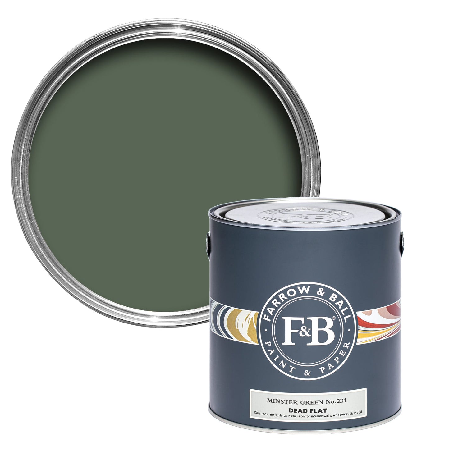 Farrow & Ball Minster Green No. 224 - Dead Flat 5L