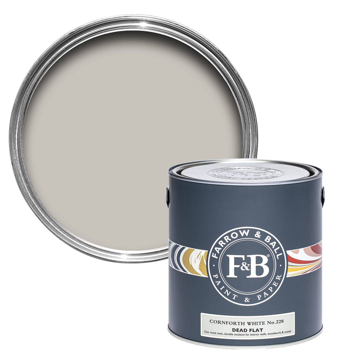 Farrow & Ball Cornforth White No. 228 - Dead Flat 2.5L