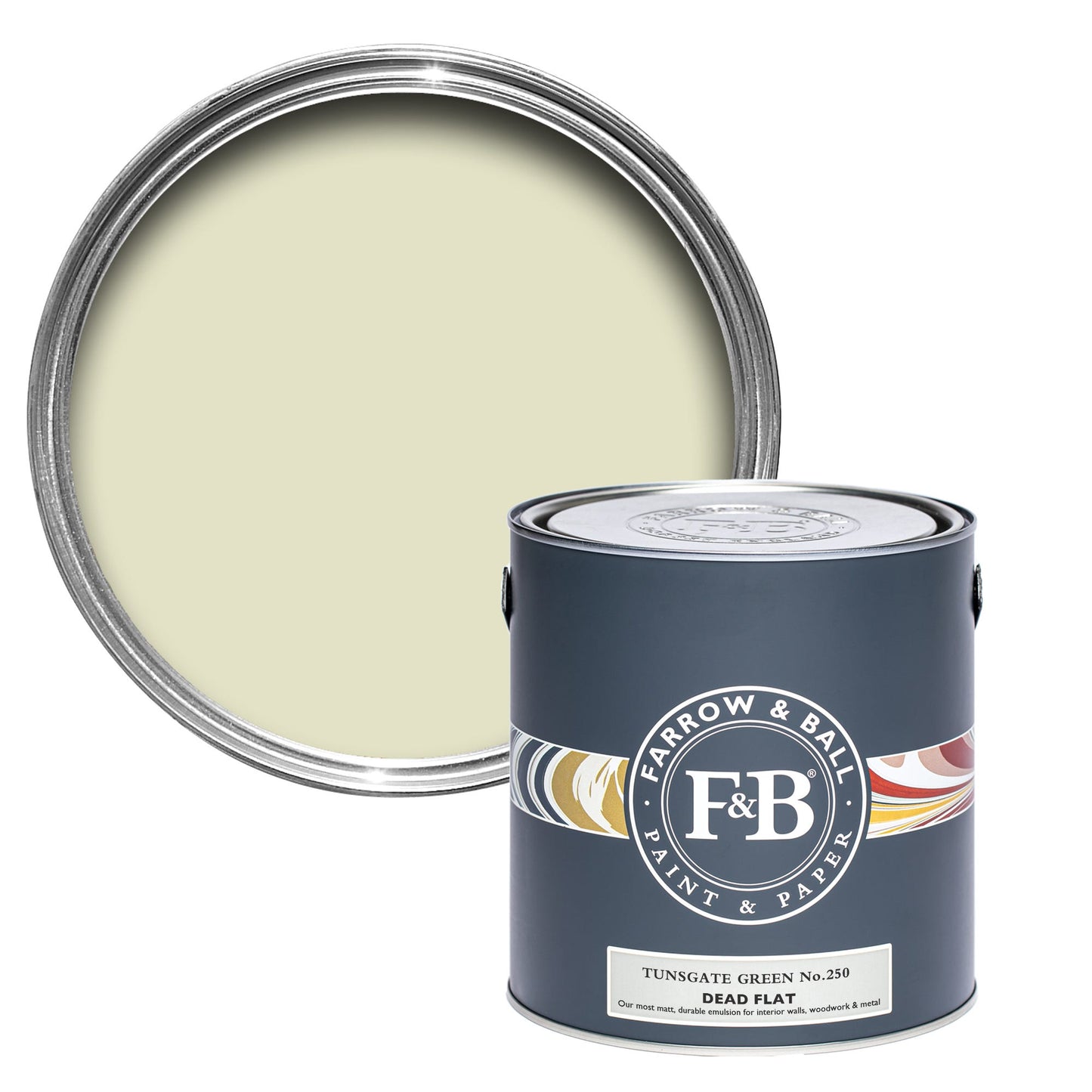 Farrow & Ball Tunsgate Green No. 250 - Dead Flat 2.5L