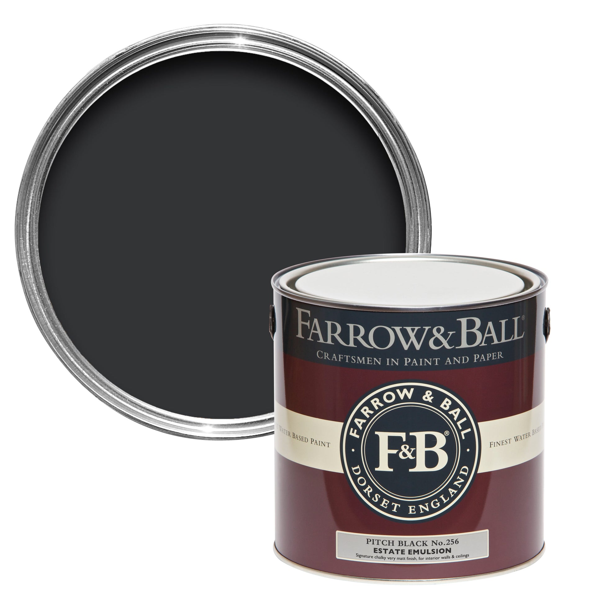 Farrow & Ball Pitch Black No. 256 - Exterior Eggshell 2.5L