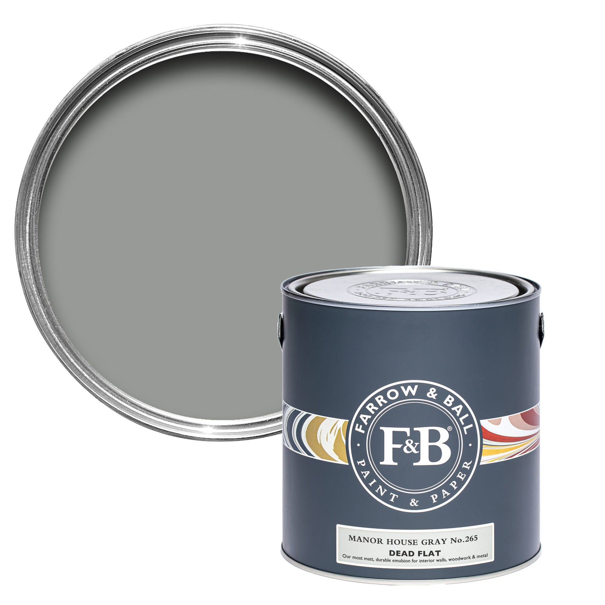 Farrow & Ball Manor House Gray No. 265 - Dead Flat 750ml