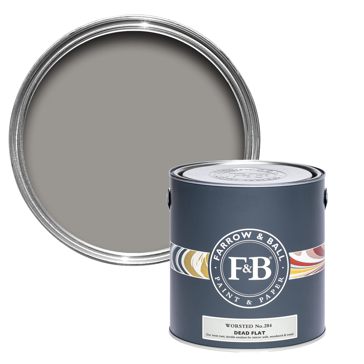 Farrow & Ball Worsted No. 284 - Dead Flat 2.5L