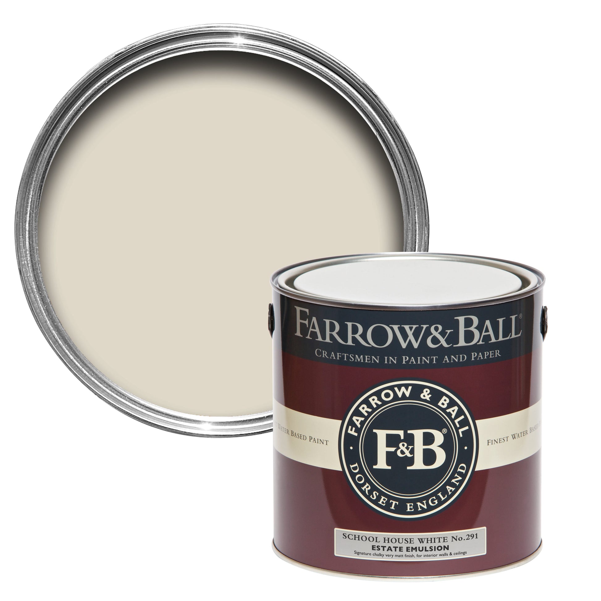 Farrow & Ball School House White No. 291 - Casein Distemper 2.5L