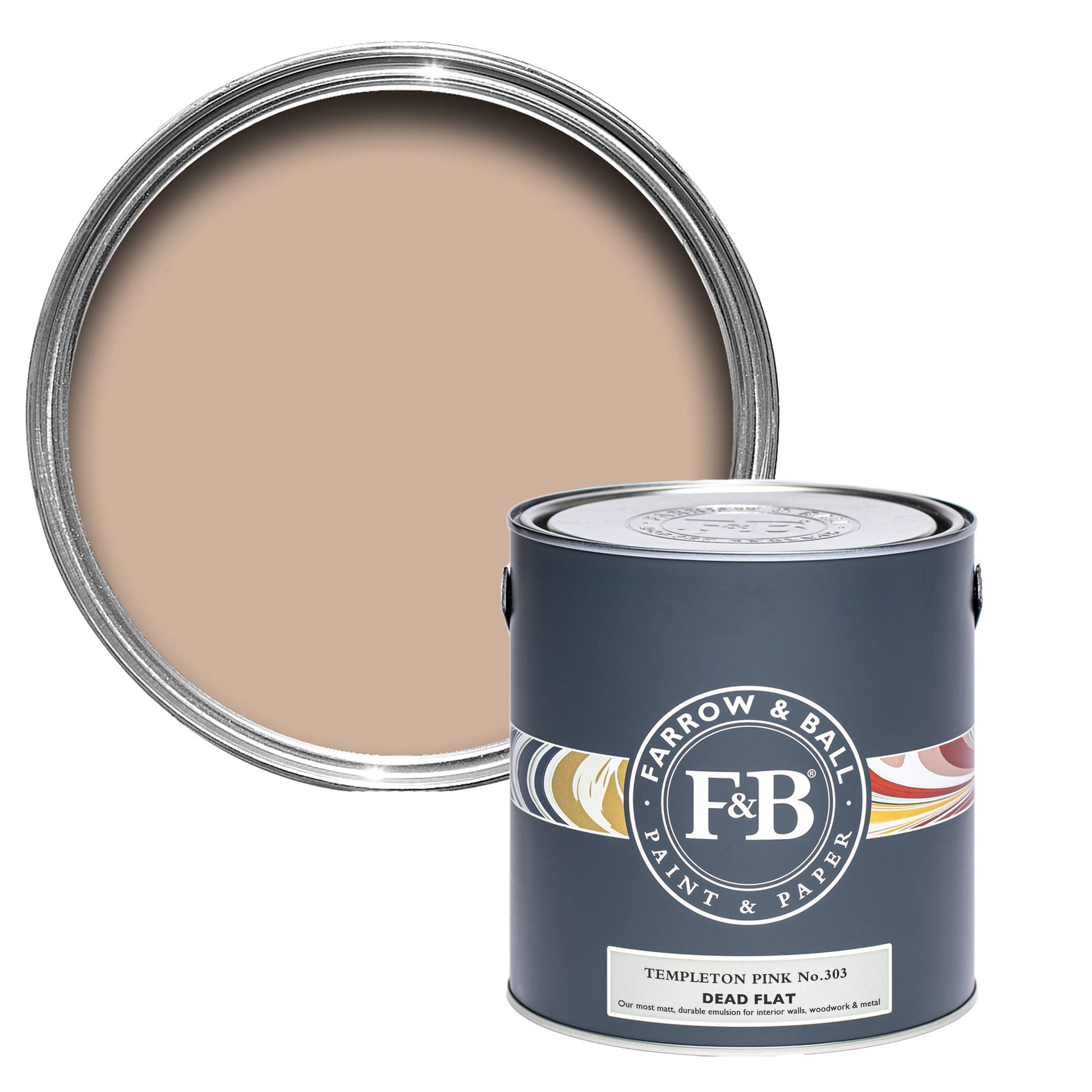 Farrow & Ball Templeton Pink No. 303 - Dead Flat 5L