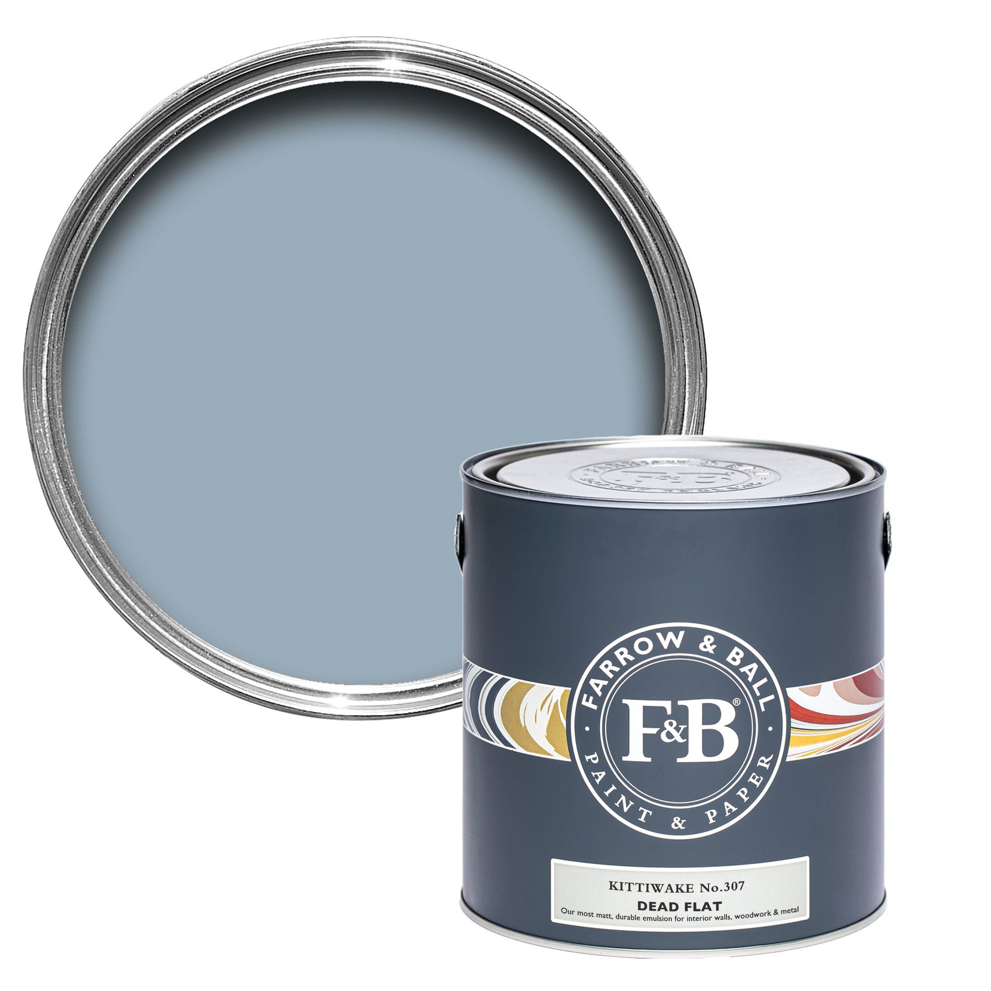 Farrow & Ball Kittiwake No. 307 - Dead Flat 2.5L