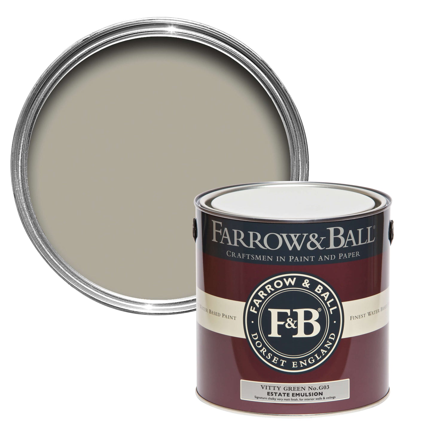 Farrow & Ball Vitty Green No. G3 - Estate Eggshell 2.5L