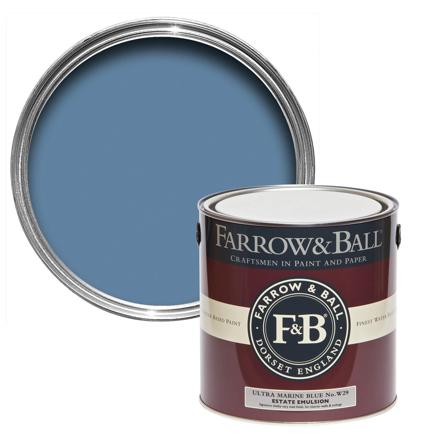 Farrow & Ball Ultra Marine Blue No. W29 - Estate Eggshell 2.5L