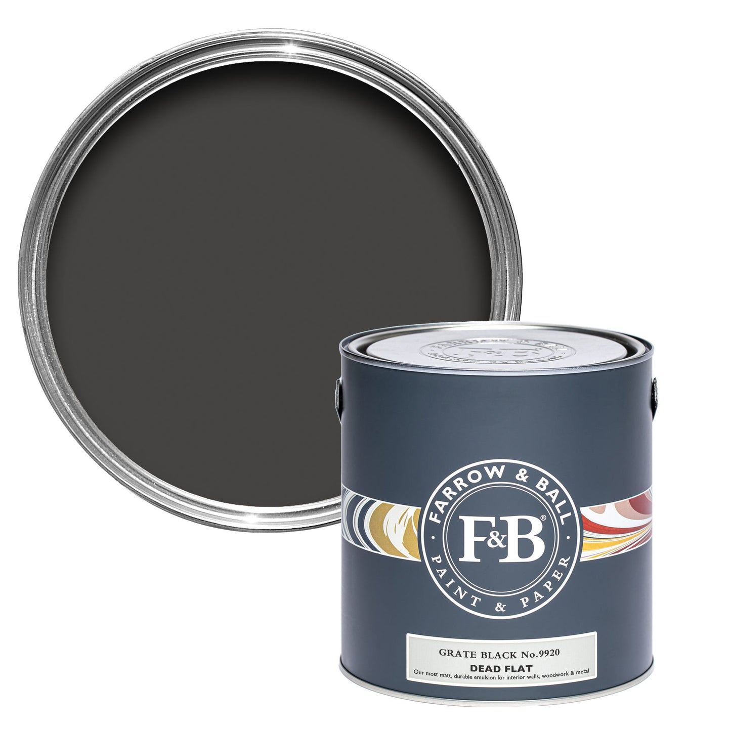 Farrow & Ball Grate Black No. 9920 - Dead Flat 2.5L